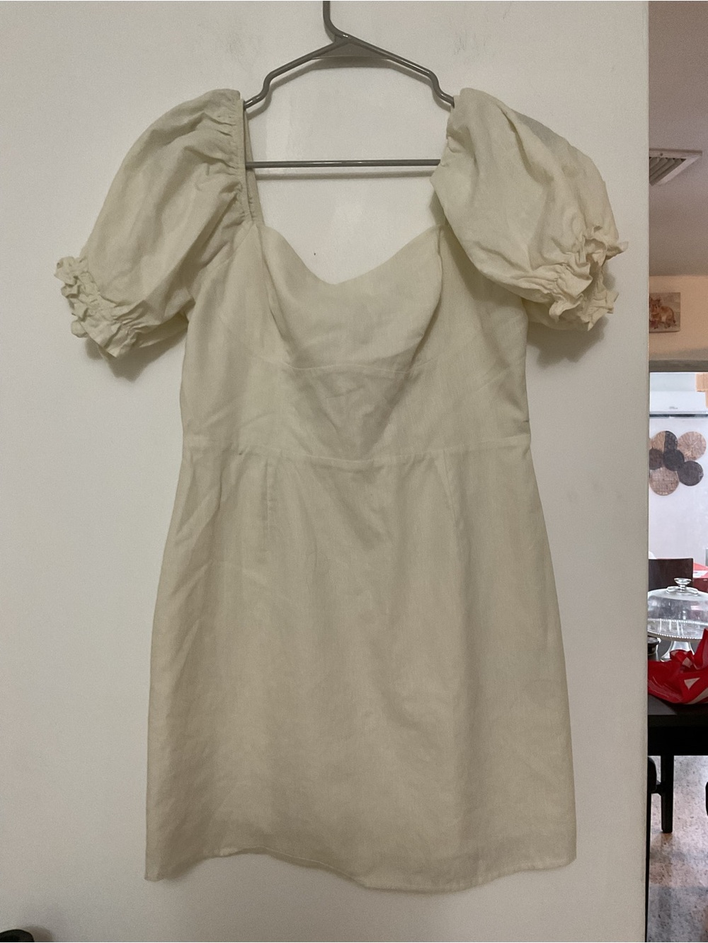 Forever 21 Cream Puff-Sleeve Mini Dress